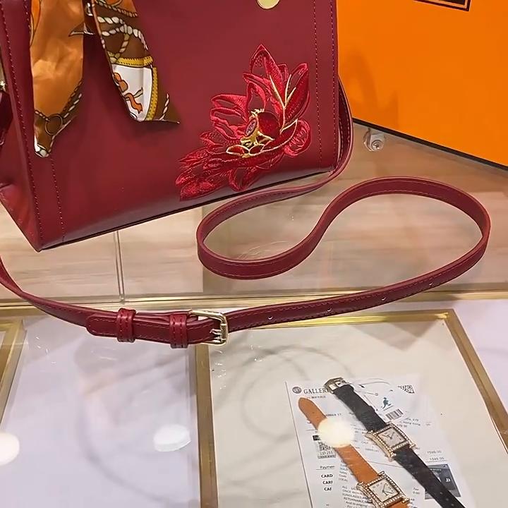 Свадебная сумка WDPOLO, женская сумка, новинка 2023 года, роскошная атмосфера, большая вместительная сумка для мамы с вышивкой лотоса, сумка 8095