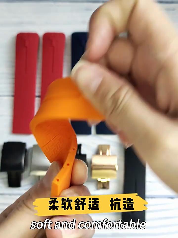 Нескользящий Высокоэластичный для Tissot T-Touch 21 20 мм Черно-Оранжевый T047 T013 T33 Специальный Интерфейс Антивозрастной Силиконовый Ремешок для Часов