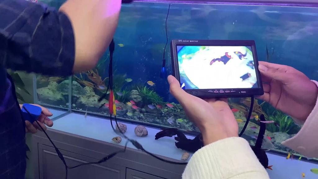 7-дюймовая камера для подводной рыбалки, широкоугольный инфракрасный эхолот ночного видения HD, 24 шт., портативный монитор 1000TVL