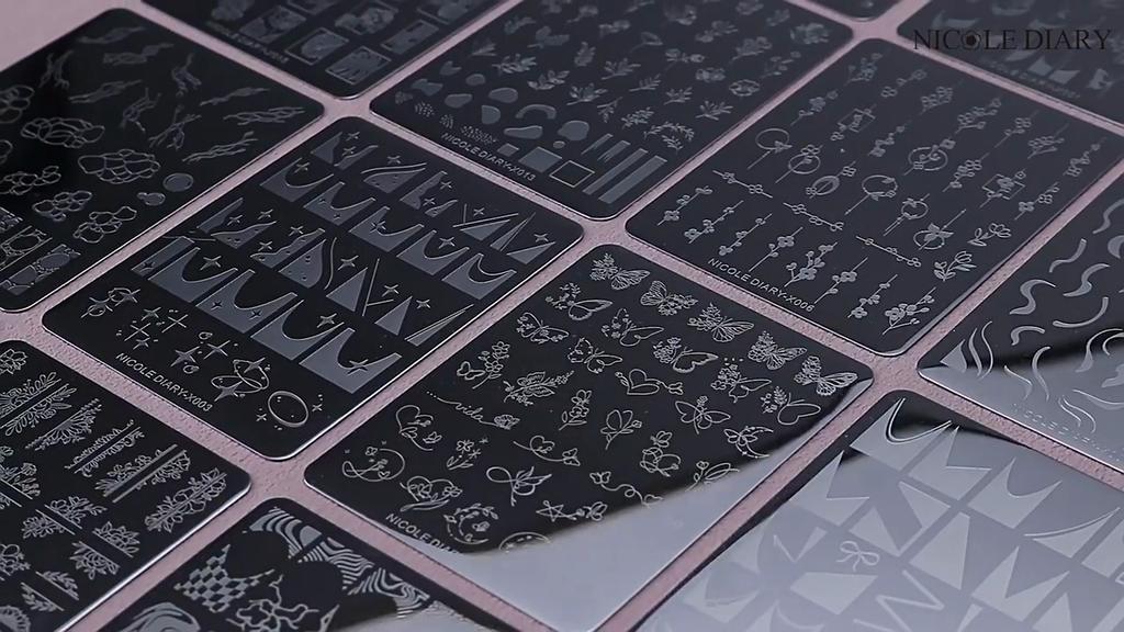 French Style Nails Art Stamp Plates Leaf Flower Stainless Steel Stencils Nail Printing Image Manicure Stamping Tools