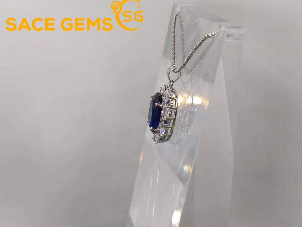 Sace Gems Классический роскошный циркон для женщин кулон ожерелье ювелирные изделия свадебное обещание вечерние подарок