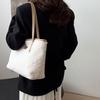 Yogodlns Soft Handbag Large Capacity Fall Winter Shoulder Bag Women Lamb Wool Tote Bag Zipper Closure Casual Shopping Traveling Tote