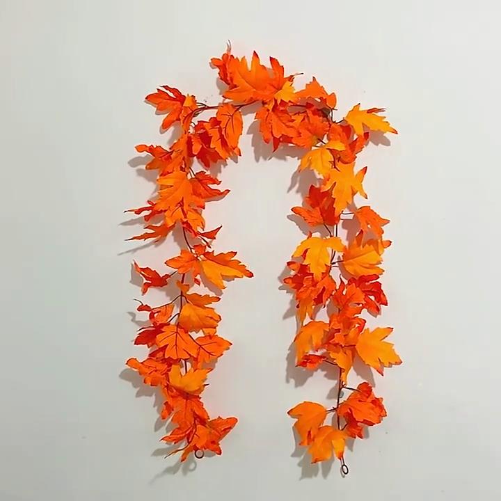 Autumn Maple Leaf Skewer Decoration (large and Small Double Leaves), Halloween Party, Thanksgiving Porch Decoration (excluding Batteries), Christmas