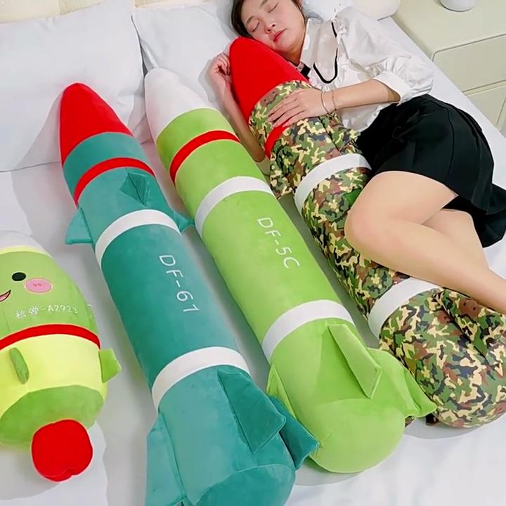 Nuclear Missile Soft Plush Pillow With Leg Support For Office And Lounge Use