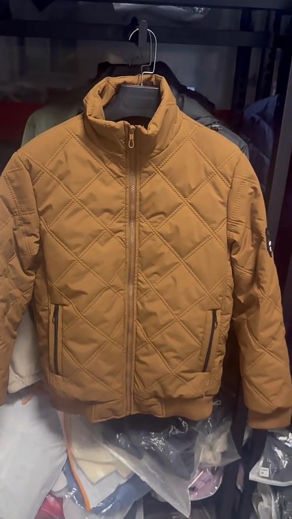 Men's Winter Plus Velvet Diamond Plaid Warm and Fashionable Jacket