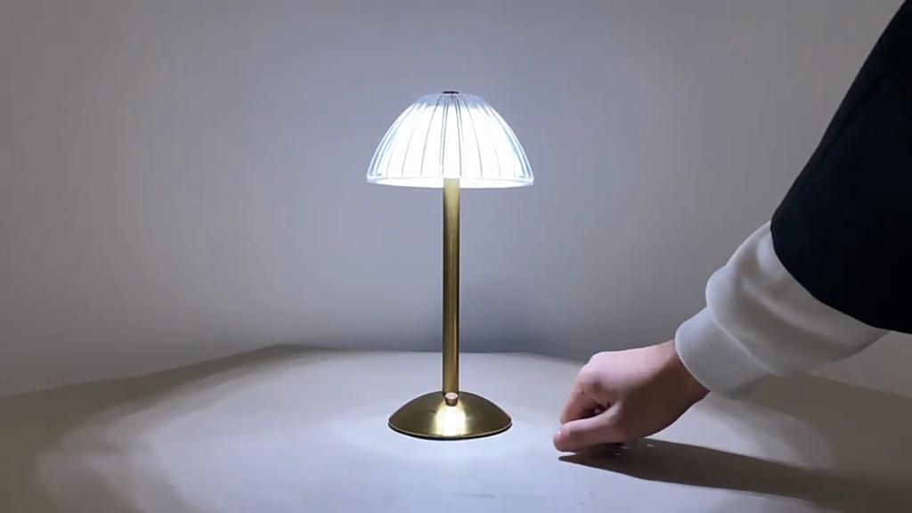 Беспроводная настольная лампа, перезаряжаемая через USB светодиодная настольная лампа с сенсорным управлением и регулируемой яркостью, 3 цвета света