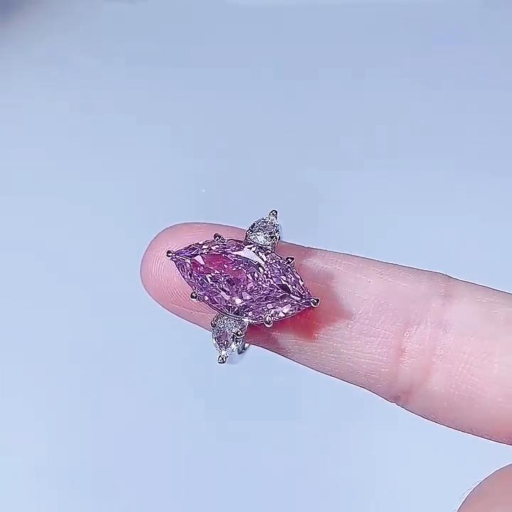 Gica Gema Vintage 925 Sterling Silver Mariquesa Cut 9*18mm Zircons Gemstone Wedding Engagement Ring Fine Jewelry