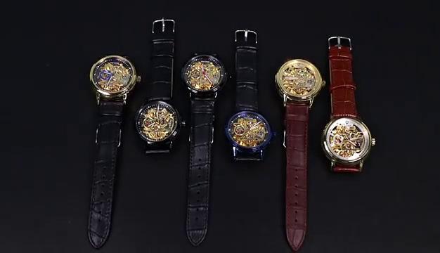 TEVISE Watch Мужские полые модные кожаные мужские часы Светящиеся в темноте автоматические механические часы