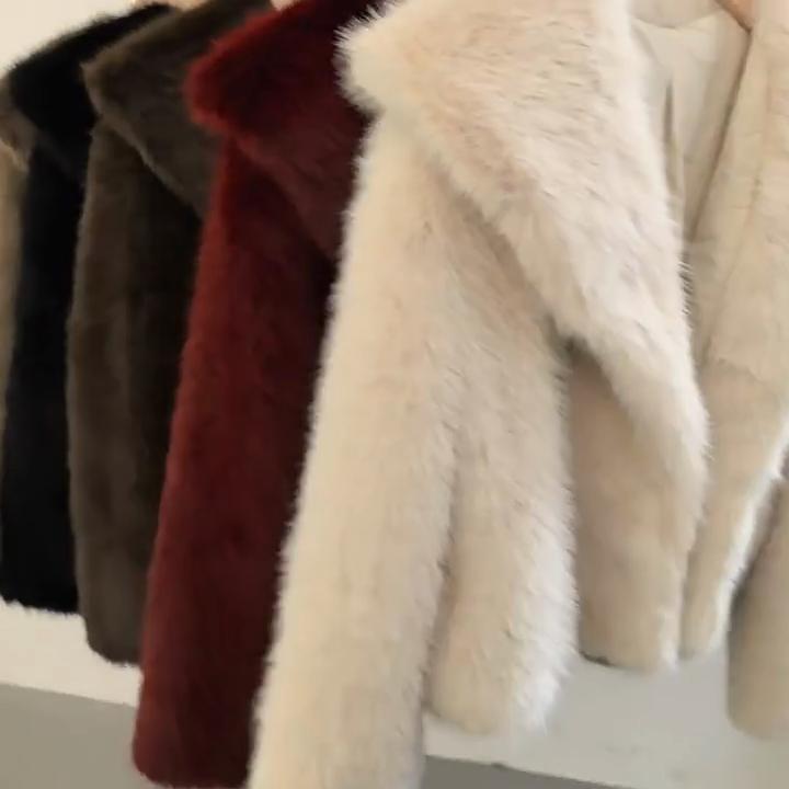 Имитация лисьего меха Искусственный мех Женское короткое модное меховое пальто Высококачественная осенне-зимняя женская куртка Пальто 2026