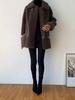 Women's Sheepskin Coat with Fur Pockets, Thick and Warm Winter Jacket