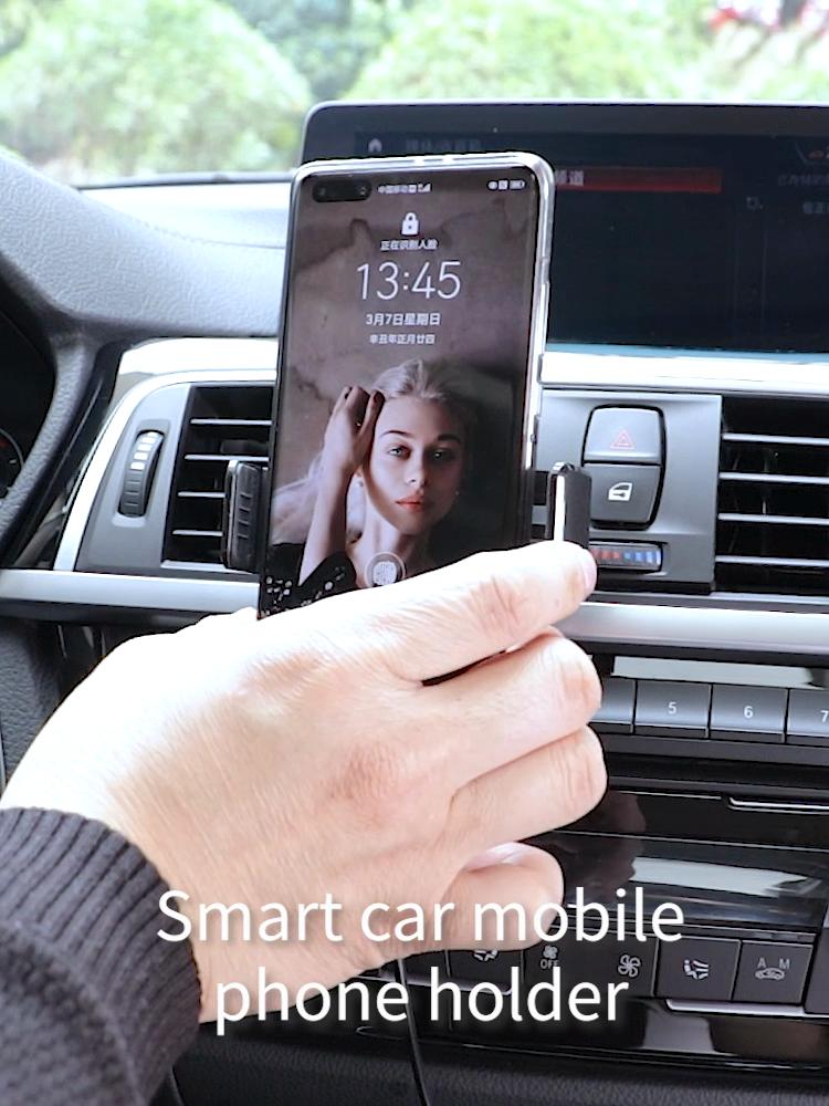 2024 Magic Clip A7S Car Mobile Phone Wireless Charging Bracket Car Air Outlet Magnetic Suction Charger Navigation Rack Car Supplies