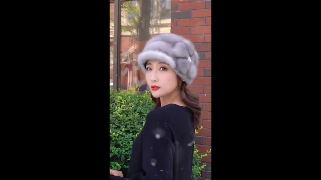 Hat Female Winter Mink Hair Mom Hat Thickened Warm Snowy Fur Beret Cap Thickened Hat