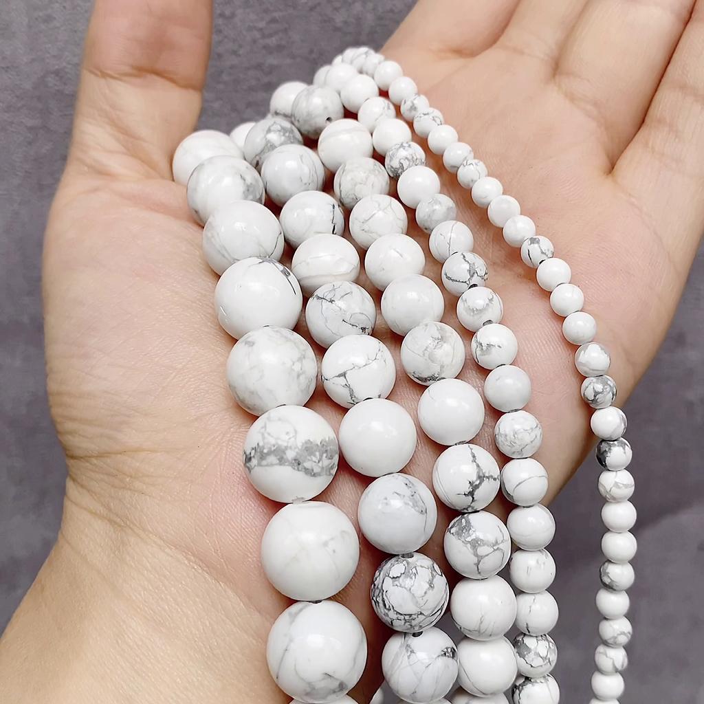 Натуральный драгоценный камень белый говлитовый камень 4 6 8 10 мм бусины для изготовления ювелирных изделий
