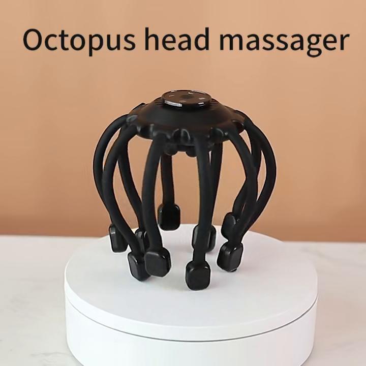 Электрический массажер для головы, скребок для головы, Bluetooth, музыкальная вибрация, массаж головы осьминога для расслабления и снятия стресса, лучший сон