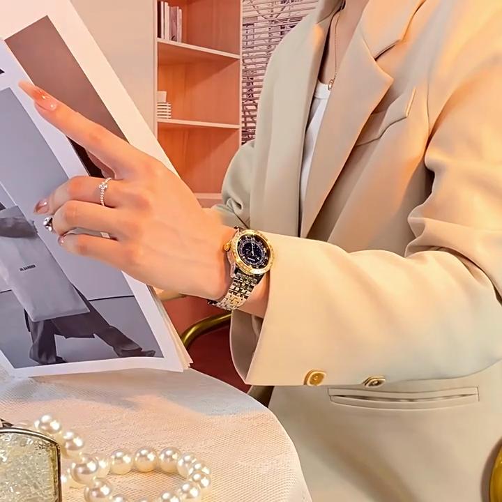 Часы OUPINKE Модные женские часы с бриллиантами Светящиеся в темноте Водонепроницаемые Автоматические механические часы Маленькие свежие женские часы