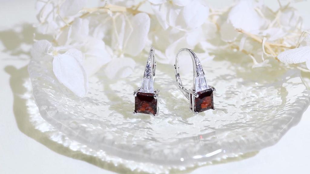 Серьги с застежкой из натурального красного граната 2,5 карата, серебро 925 пробы, изысканные ювелирные изделия для женщин, повседневная одежда, хороший подарок
