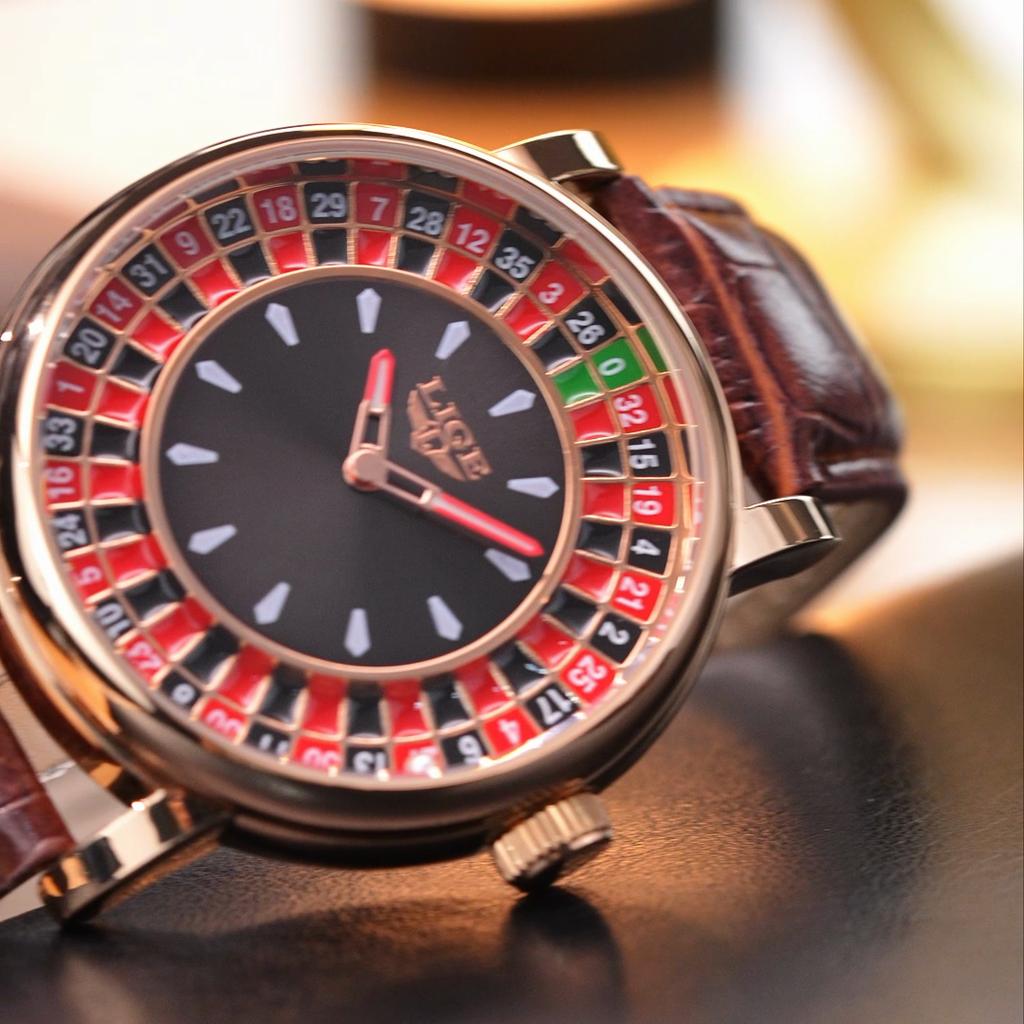 LIGE 2025 Creative Men Watch Fashion Roulette Dial Waterproof Luminous Men's Quartz Watch