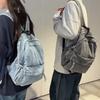 Винтажный однотонный джинсовый рюкзак большой вместимости дорожный рюкзак школьный ранец для учеников средней школы