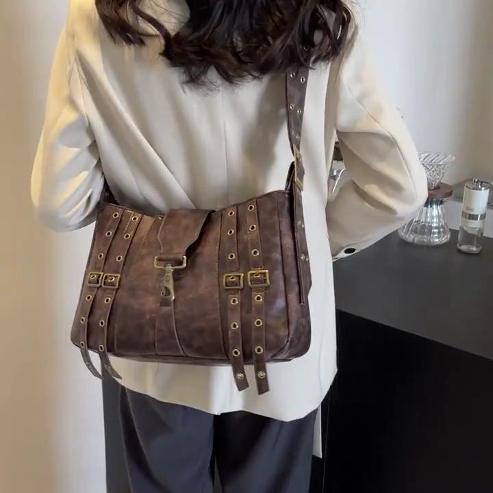 Дизайнерская женская маленькая пряжка на ремне 2024, корейская модная сумка на плечо из искусственной кожи, сумки через плечо, сумки и кошельки