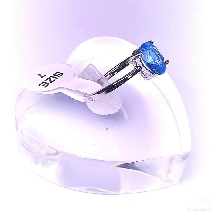 Женские кольца из стерлингового серебра S925, небесно-голубой топаз, модные ювелирные кольца