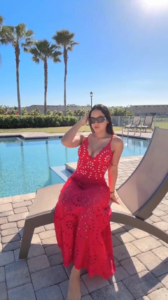 Navy Black Laser Cutting Flower Hollow One Piece Swimsuit and Skirt Women Swimwear Skirt Bathing Suit Girls Summer Beachwear Dress