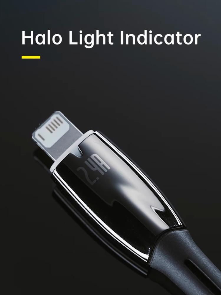 Baseus Кабель для быстрой зарядки данных серии Glimmer USB — iP 2.4A