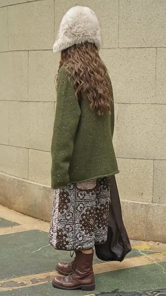 Johnature Зимний корейский стиль V-образный вырез вязаный свитер свободный повседневный пуловер простой зеленый женский свитер