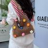 Boho Style Handcrafted Beach Bag With Flower Decoration For Daily Use