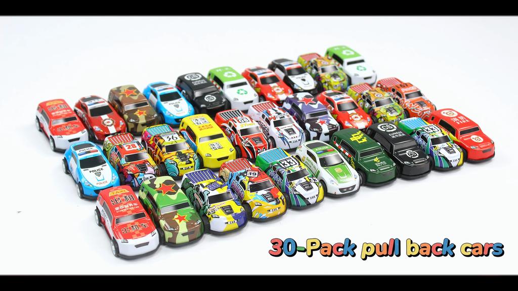 30pcs Collector's Edition Alloy Return Racing Car with Map and Barrier Storage Box Iron Return Racing Car