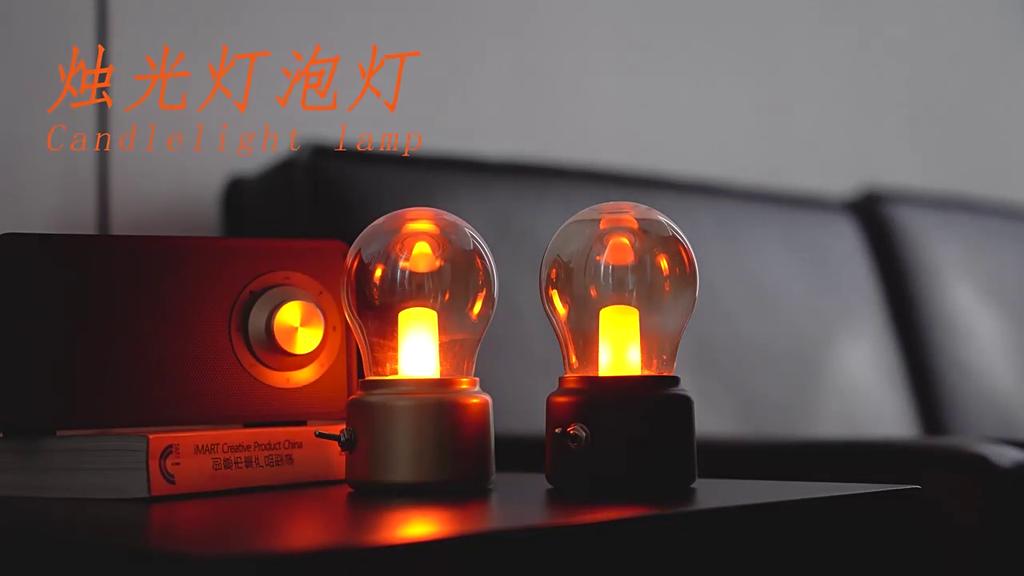 Vintage Light Bulb Night Light Energy-saving Bulb Lamp Retro Table Lamp Bedside Desk Lamp Metal