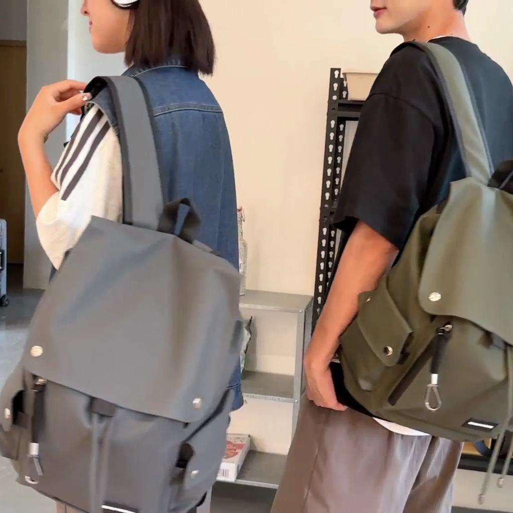 Solid Color Men's Backpack Women's Large Capacity Travel Backpack Student School Bag