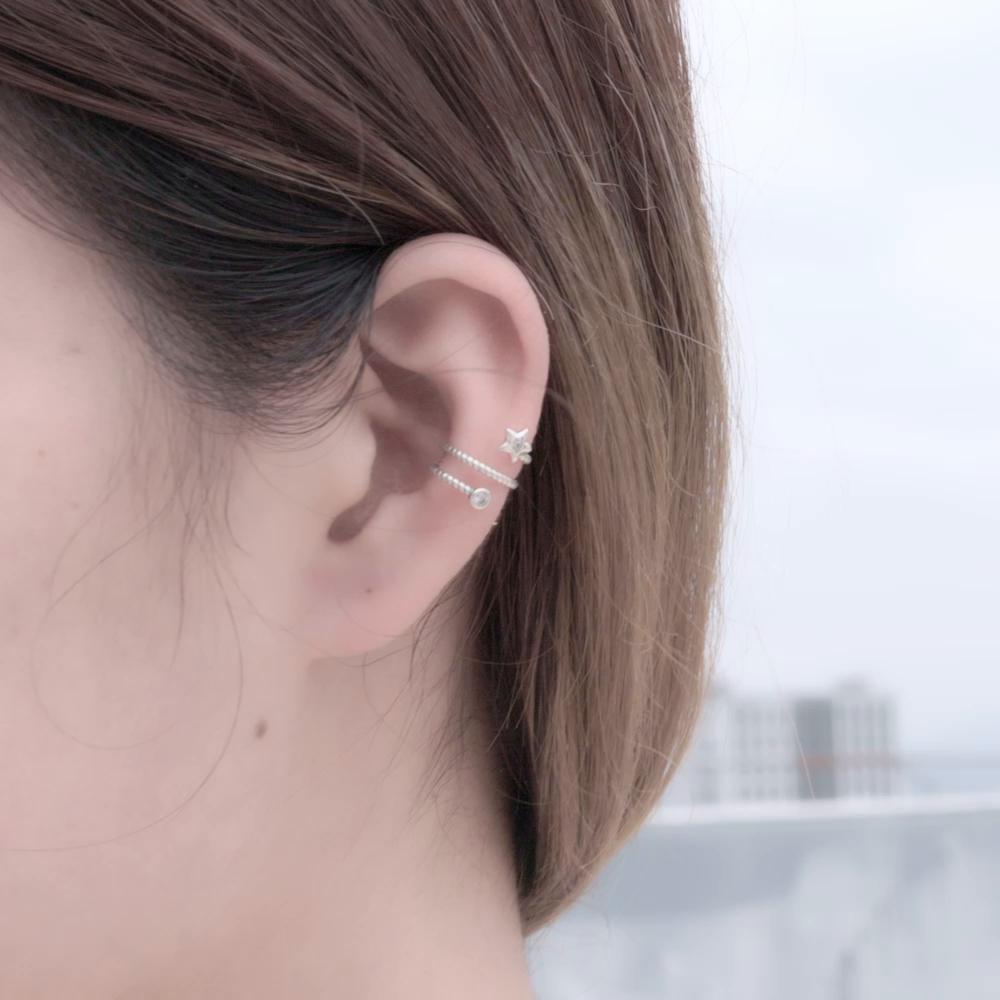 BAMOER, 1 шт., серьги-клипсы со звездами из стерлингового серебра 925 пробы, манжеты для ушей, циркониевые серьги без пирсинга, модные ювелирные изделия