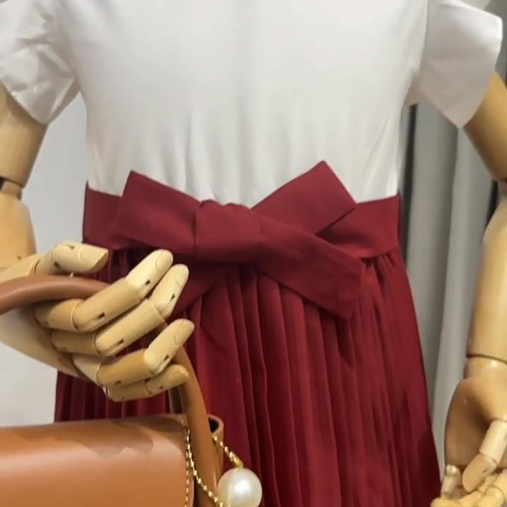 Новое летнее детское платье принцессы для девочек одного цвета, плиссированное платье с короткими рукавами