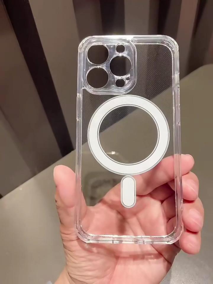 Чехол Magsafe для Apple iPhone 15 14 13 12 11 Pro Max 14 15 Plus 15, противоударный чехол с беспроводной зарядкой, магнитный ациловый прозрачный чехол из ТПУ