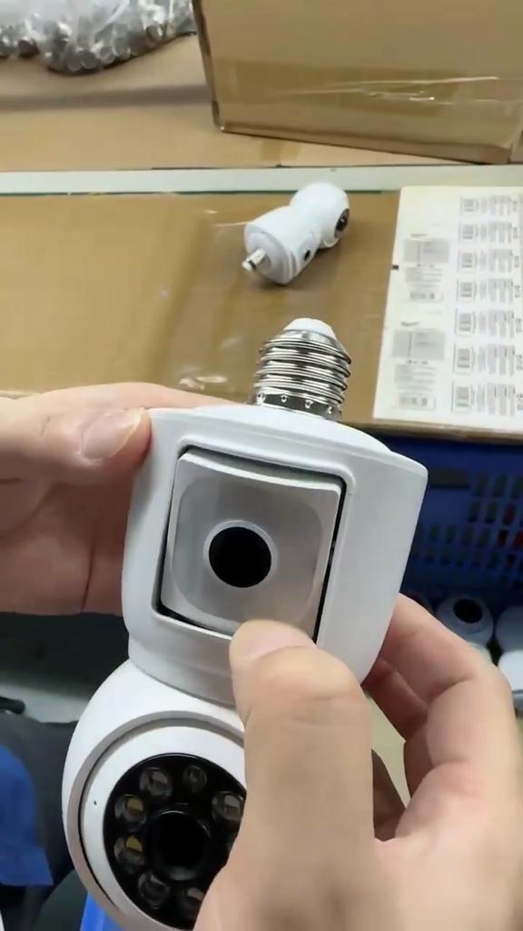 LS VISION 4K 4MP E27 лампа Wi-Fi камера двойной объектив двойной экран автоматическое отслеживание двусторонняя аудио цветная камера ночного видения уличная камера безопасности