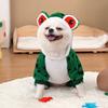 Теплый костюм-лягушка на осень-зиму для 4-лапого питомца, комбинезон для маленьких собак - Пушистая теплая одежда с капюшоном для щенков (Милый стиль животных)