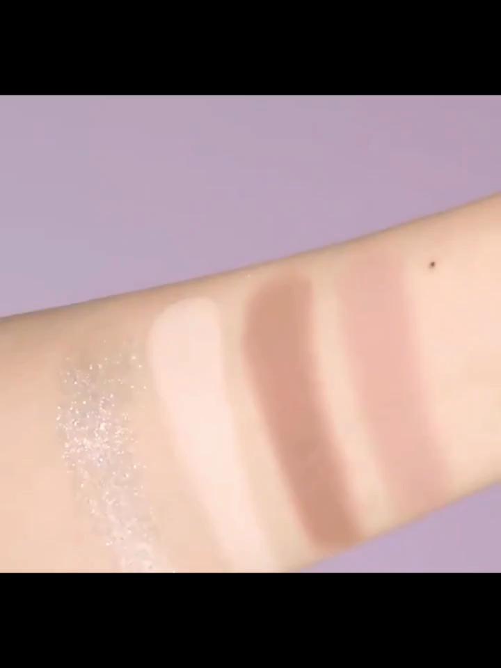 Four-color Eyeshadow Tray Earth Matte Pearl Glitter Non-remover Lasting Waterproof Highlight Brightening All-in-one Contouring Tray Student Makeup