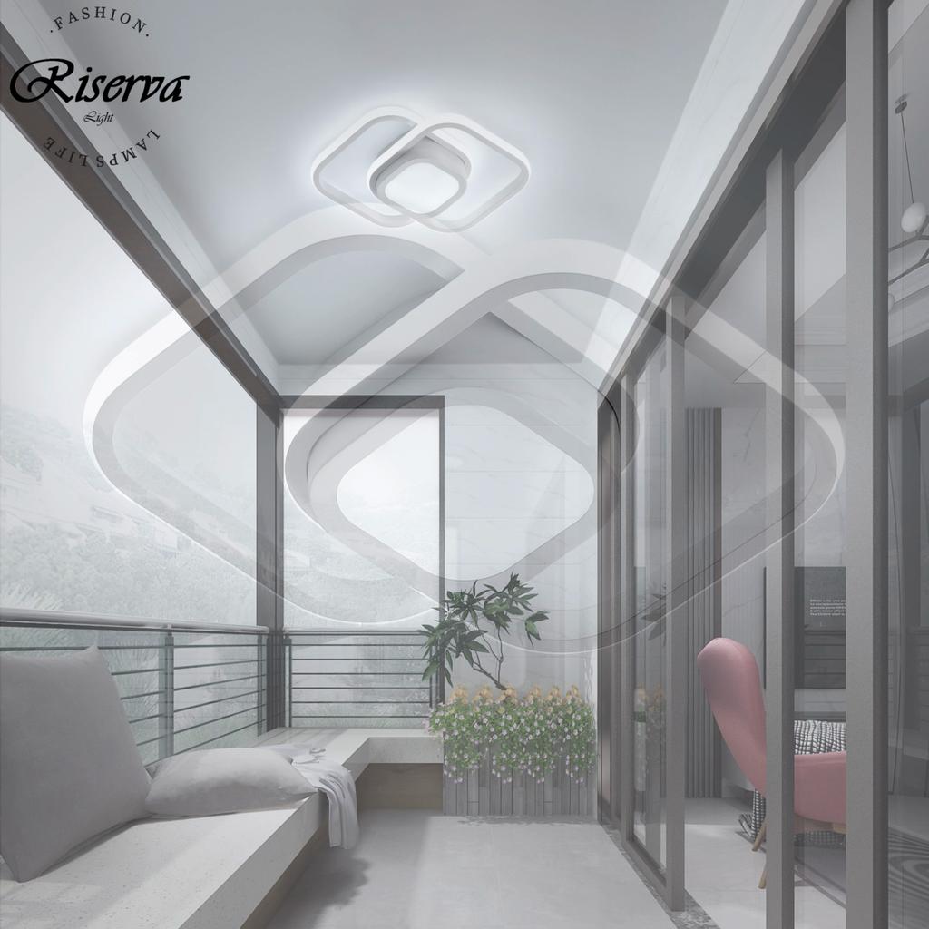 Светодиодный потолочный светильник 32 Вт Современный потолочный светильник Холодный белый квадрат 6000 К Свет для балкона, спальни, прихожей