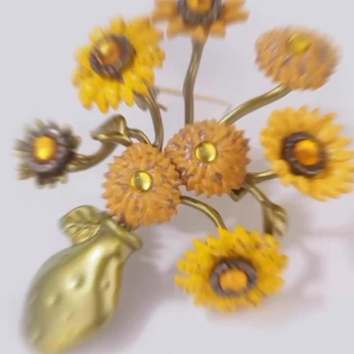 Mihmily Бренд - изысканная брошь-подсолнух, модные аксессуары в стиле ретро.