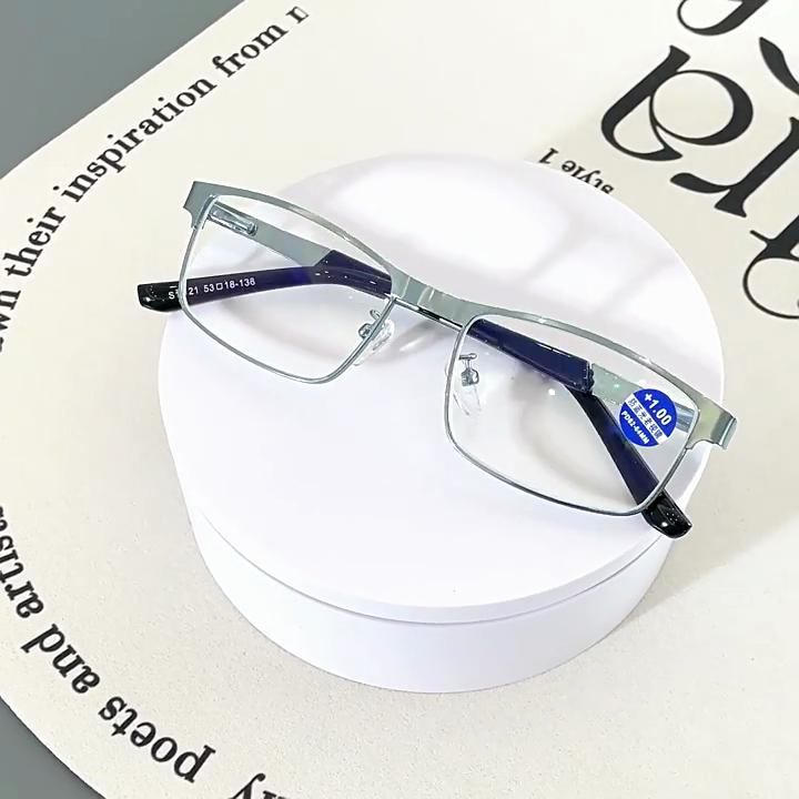 Stainless Steel Men Business Reading Glasses for Reader Mens Presbyopia Optical Eyeglasses +1.0 1.5 2.0 2.5 3.0 3.5 4.0