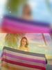 90*170 Cm Oversized Rainbow Stripe Beach Towel - Soft, Absorbent, Versatile Towel with A Strong Wrap for The Beach and Pool - Tropical Style