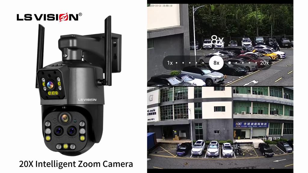 8K Wi-Fi камера безопасности с 20-кратным зумом, наружные четыре объектива, двойной экран, PTZ-камера, автоматическое отслеживание, CCTV IP, уличные камеры наблюдения Wi-Fi