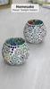 Tealight Candle Holders for Home Decor, Mosaic Glass, Flowers, Decorations for Home, Item for Diwali Festival Home Decor Item | Pack of 2