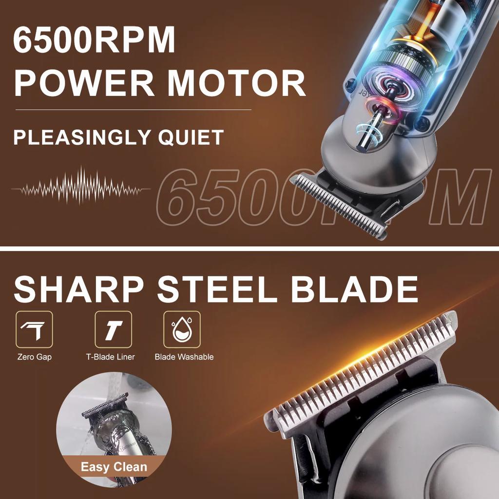 Hatteker Electric Hair Trimmer Carving Oil Head 7-in-1 Beard Nose Hair Trimmer - Precision Grooming Clippers