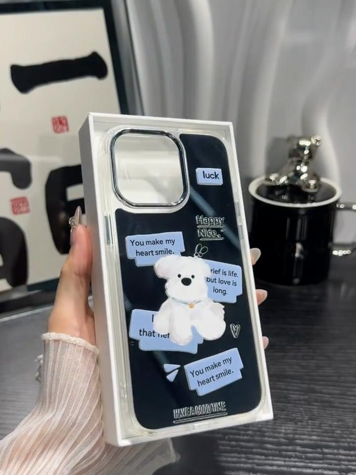 Mobile Phone Cases for iPhone 11 13 XR 15 Pro Max 12 14 Pro Max Case iPhone 16 XS Max Mirror Protective Case Mirror Exquisite Cartoon Waterproof
