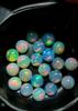 5 MM Round Beautiful Multi Color Opal, AAA Top Quality Natural Ethiopian Opal Cabochon Lot, Welo Opal Making Jewelry.
