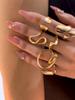 6PCS Fashion Sense Of Technology Irregular Alloy Rings Set Jewelry for Women Girls Party Future Style Finger Rings