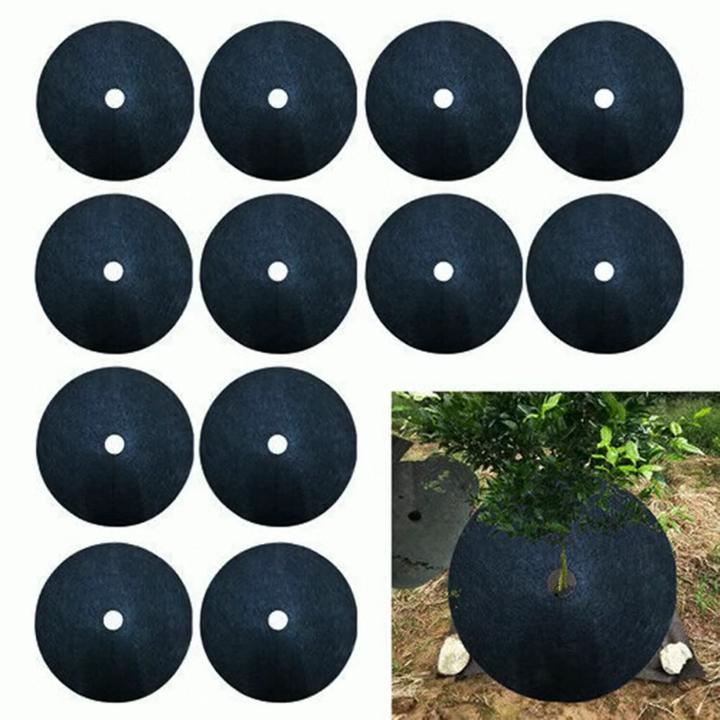 10PCS Non-Woven Tree Mulch Ring Degradable Tree Protector Mat Reusable Tree Weed Barrier for Weed Control Root Protectio