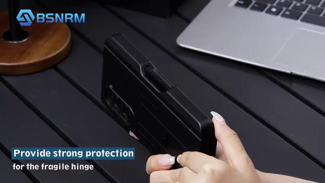 Чехол для телефона Samsung Galaxy Z Fold 6 с держателем для S Pen, скрытой подставкой, защитой экрана, прочный противоударный защитный чехол-Черный