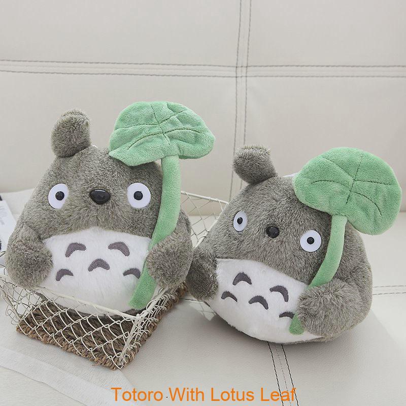 Japanese Anime Totoro With Lotus Leaf Plush Toy Super Soft Short Plush Pp Cotton Filling